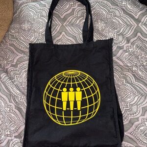 NWOT Third Man Records Black Tote Bag with Yellow Globe Graphic